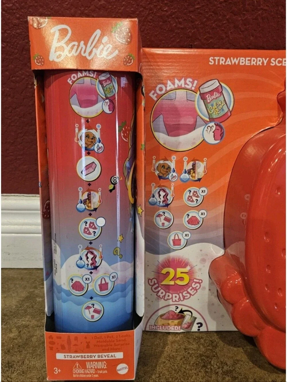 Barbie Strawberry Scent Surprise Color Reveal Doll Set - Pink/Purple